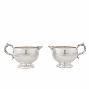Elegant E.P Silver Creamer and Sugar Set